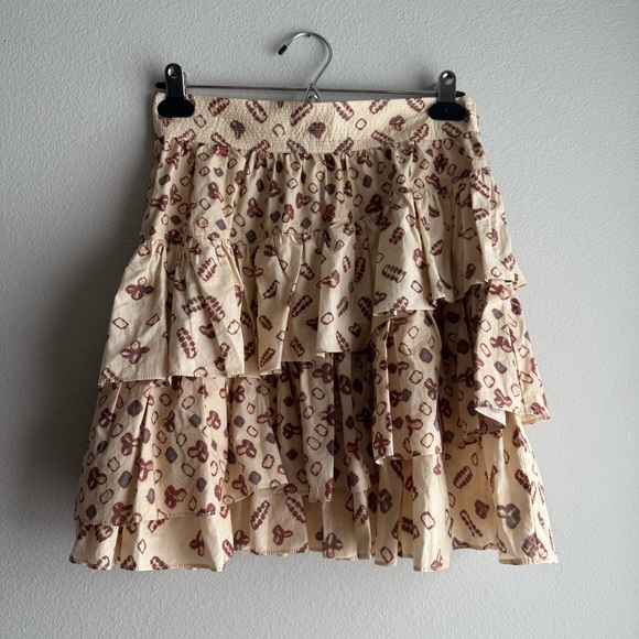 Ulla Johnson Aminta Skirt Opal Beige Ruffle Mini size 4 - Picture 4 of 7